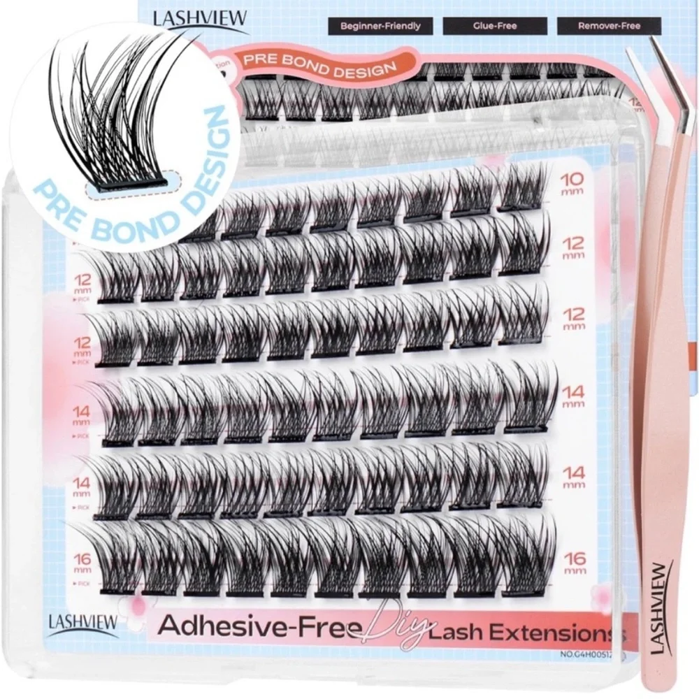 Self Adhesive Black Wispy Natural Cat Eye Lash Cluster Bundle